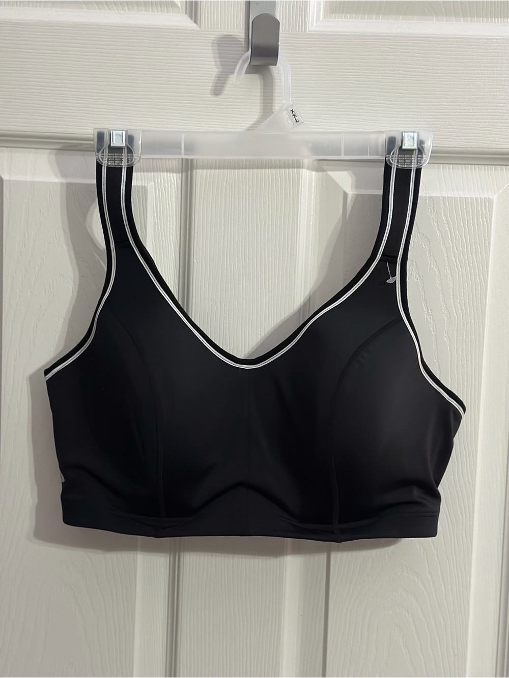 Livi Active Black Sports Bra with White Trim
